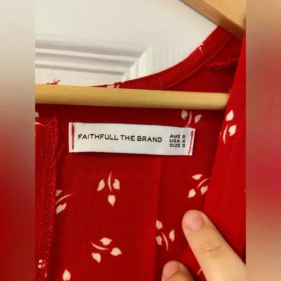 Faithfull The Brand Mallory Jumpsuit In Red Jeanne Print Size 4 - Picture 8 of 9